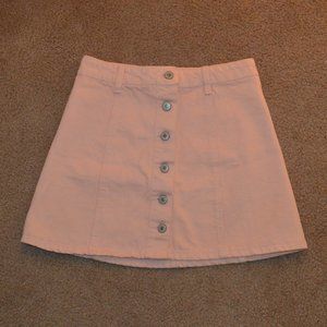 Forever 21 Pink Denim Button Up Mini Skirt